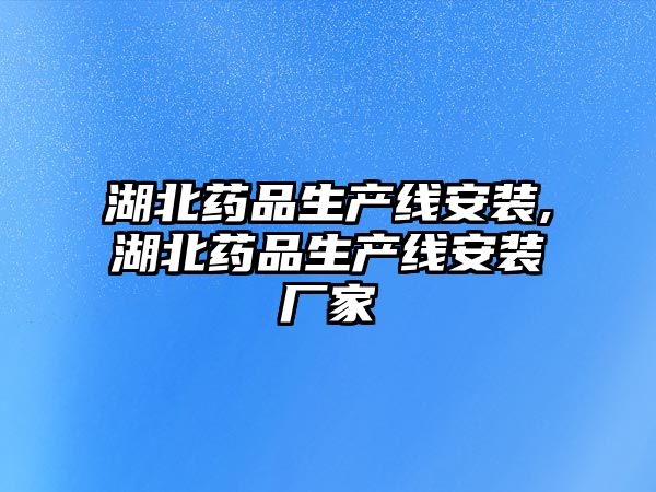 湖北藥品生產(chǎn)線安裝,湖北藥品生產(chǎn)線安裝廠家
