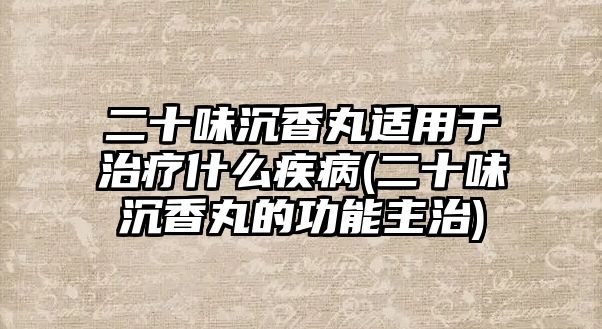 二十味沉香丸適用于治療什么疾病(二十味沉香丸的功能主治)
